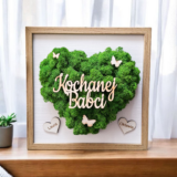 Serce z chrobotka w ramce 22x22 cm - obrazek 5